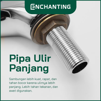 ENCHANTING Kran Kamar Mandi / Kran Tembok Chrome Bergaransi E131