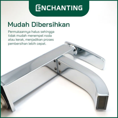 ENCHANTING Keran Air Wastafel Tanam Dingin Chrome Brass Kuningan Kran Air Tinggi E186