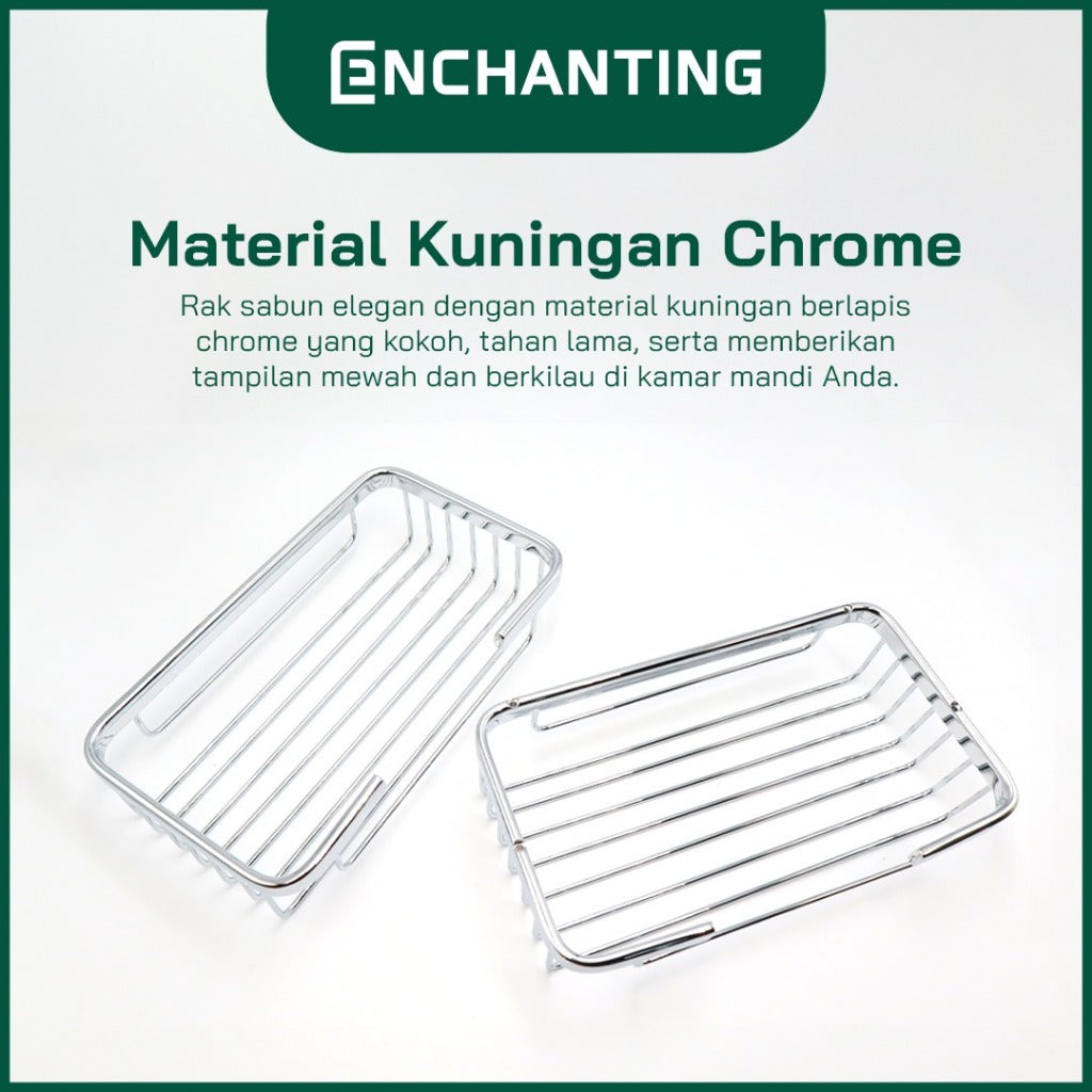 ENCHANTING Rak Sabun Kamar Mandi Material Kuningan Chrome Tebal Kokoh Europe Enchanting E1045