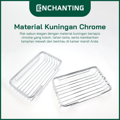 ENCHANTING Rak Sabun Kamar Mandi Material Kuningan Chrome Tebal Kokoh Europe Enchanting E1045