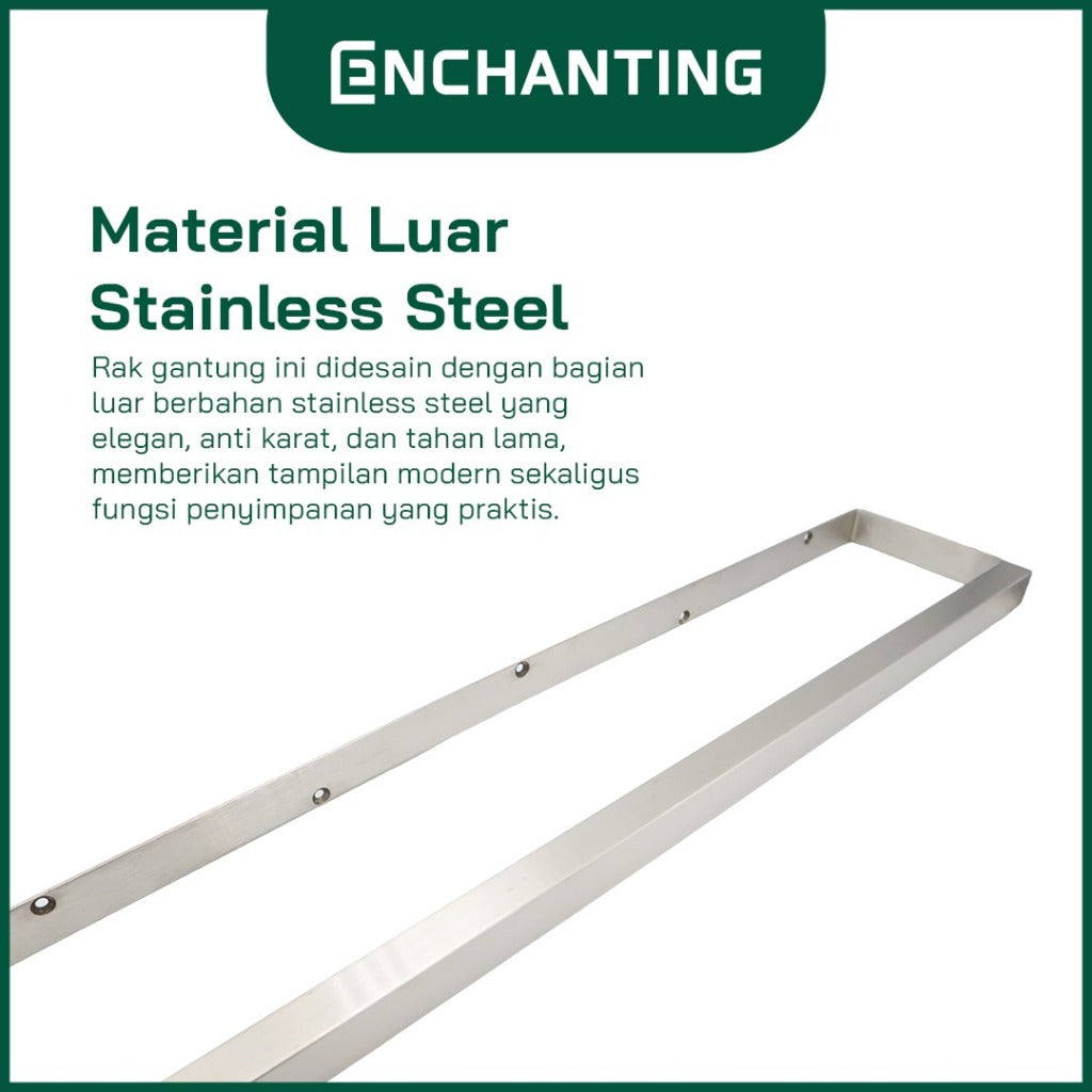 ENCHANTING Rak Gantung Dinding Material ABS Minimalis Tebal Kokoh Anti Karat 6 Hook Europe Enchanting E267