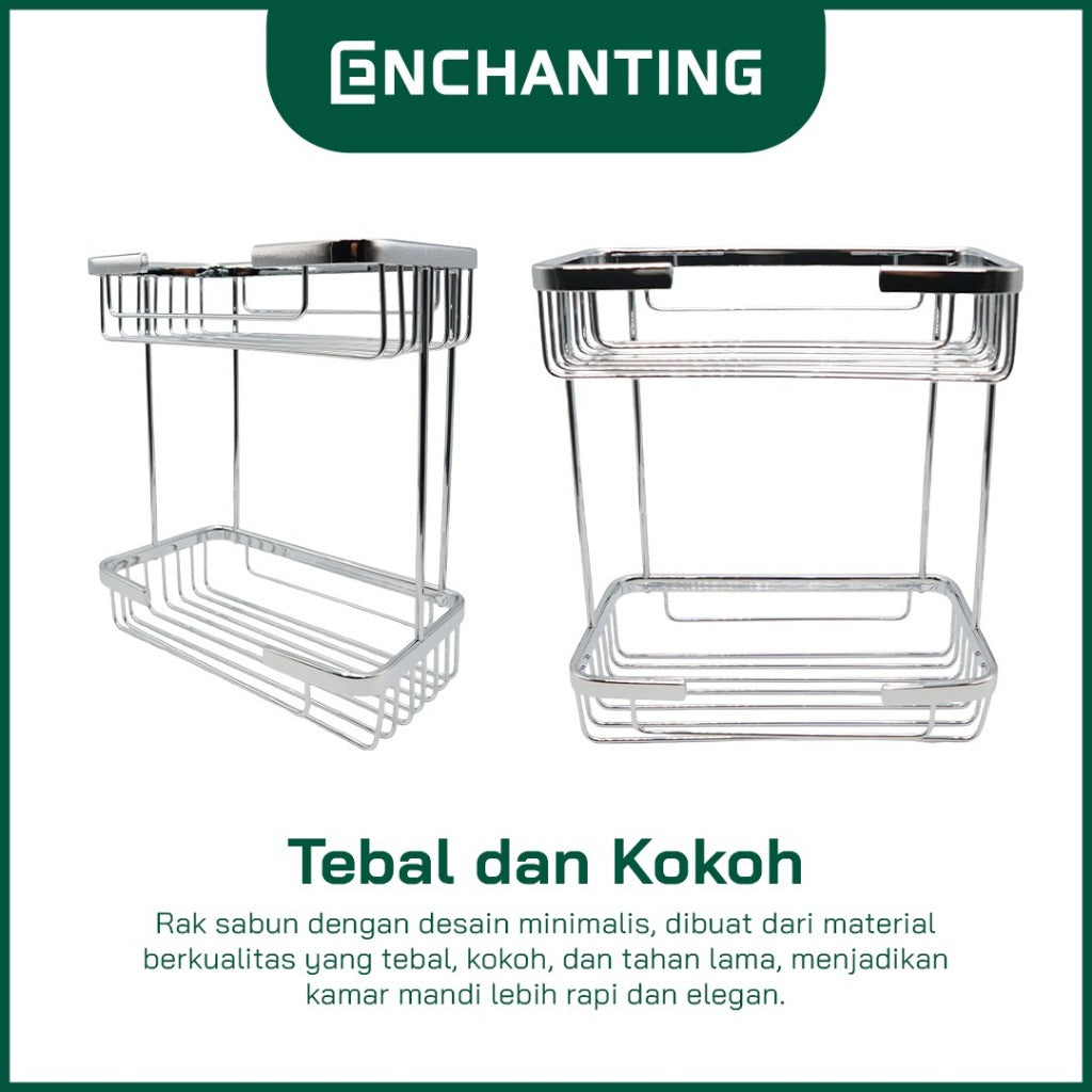 ENCHANTING Rak Sabun Kamar Mandi Material Kuningan Chrome Tebal Kokoh Europe Enchanting E1045