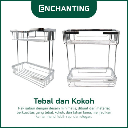 ENCHANTING Rak Sabun Kamar Mandi Material Kuningan Chrome Tebal Kokoh Europe Enchanting E1045