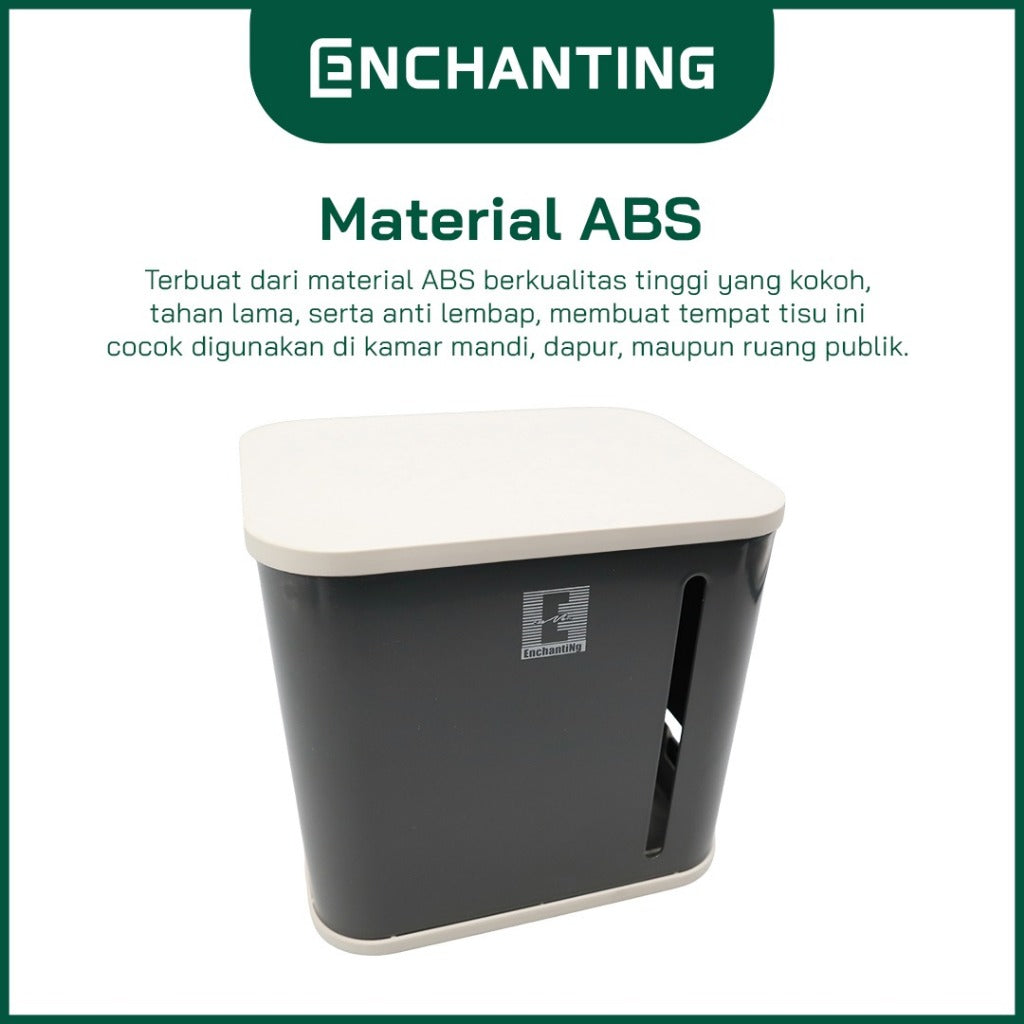 ENCHANTING Tempat Tissue Kamar Mandi Material ABS Minimalis Tebal Kokoh Europe Enchanting E260