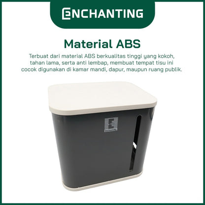 ENCHANTING Tempat Tissue Kamar Mandi Material ABS Minimalis Tebal Kokoh Europe Enchanting E260