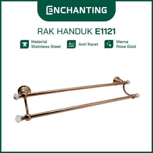 ENCHANTING Rak Handuk Material Stainless Steel Tahan Lama Anti Karat Rose Gold Europe Enchanting E1121