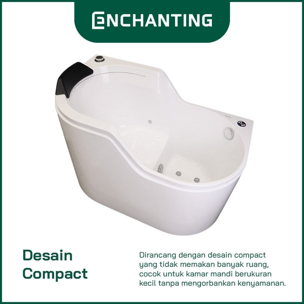 ENCHANTING Bathtub Kamar Mandi Material Acrylic Hot And Cold Luxury Modern Minimalis Elegan E8628