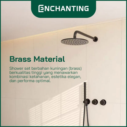 ENCHANTING Shower Set Tanam Dinding Minimalis Kran Air Panas Dingin Kamar Mandi Europe Enchanting EP929
