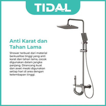 TIDAL Paket Shower Tiang Set Kamar Mandi Lengkap Modern Minimalis Tidal TD188