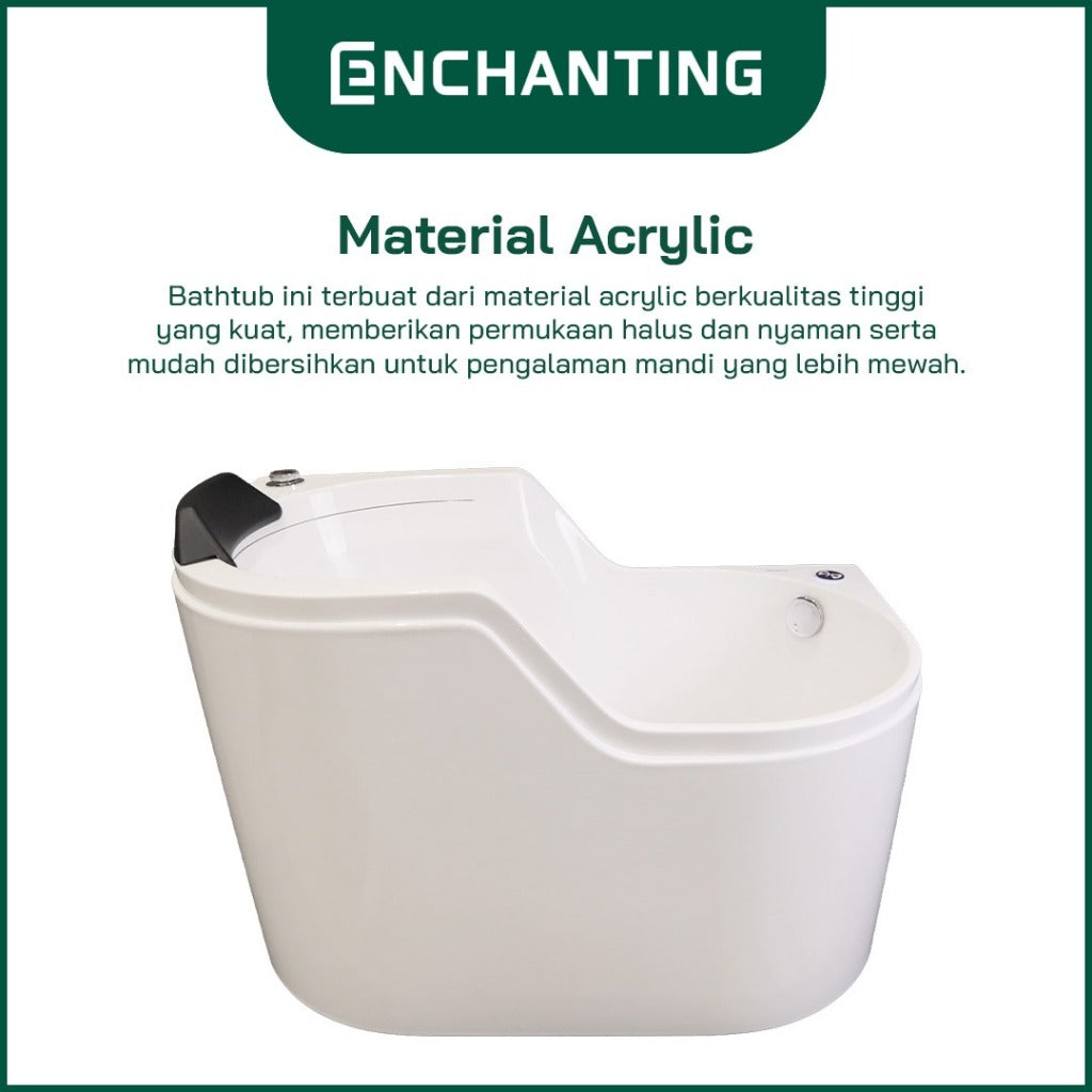 ENCHANTING Bathtub Kamar Mandi Material Acrylic Hot And Cold Luxury Modern Minimalis Elegan E8628