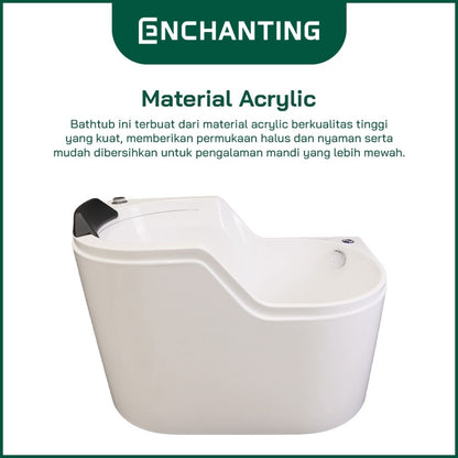 ENCHANTING Bathtub Kamar Mandi Material Acrylic Hot And Cold Luxury Modern Minimalis Elegan E8628