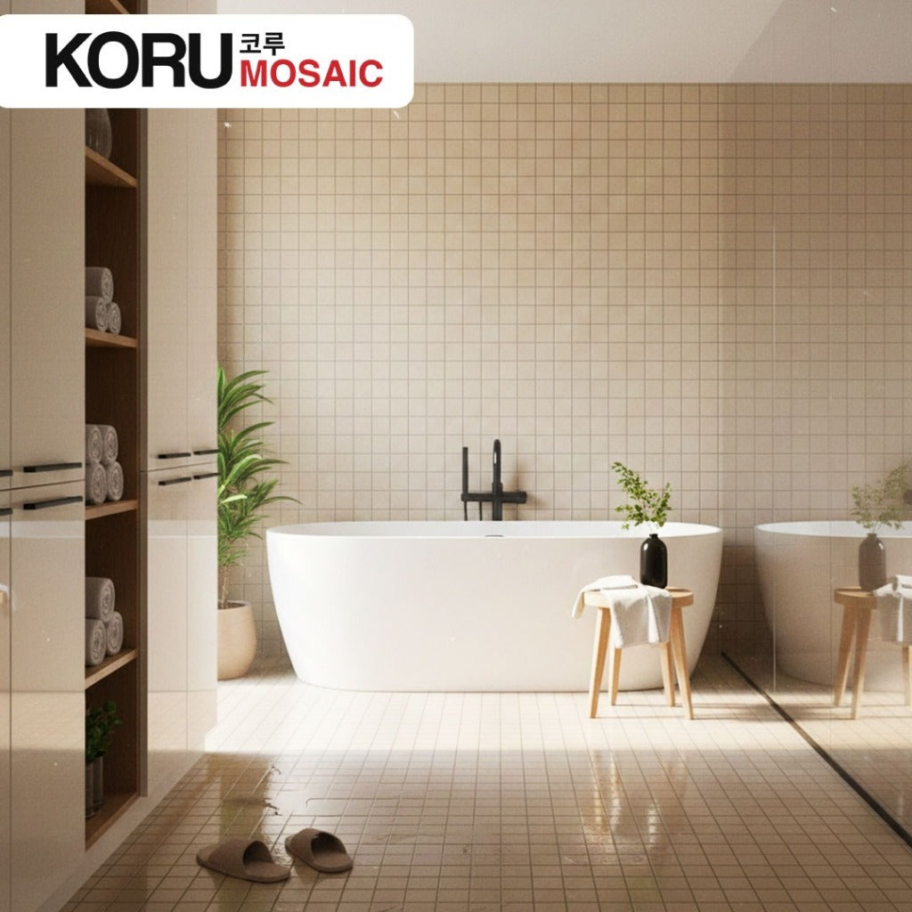 KORU Wallpanel Dinding Mosaic Dekorasi Rumah Modern Grid Series Harga Per Lembar Matt Premium 590mmx180mm Minimalis Harga Per Lembar