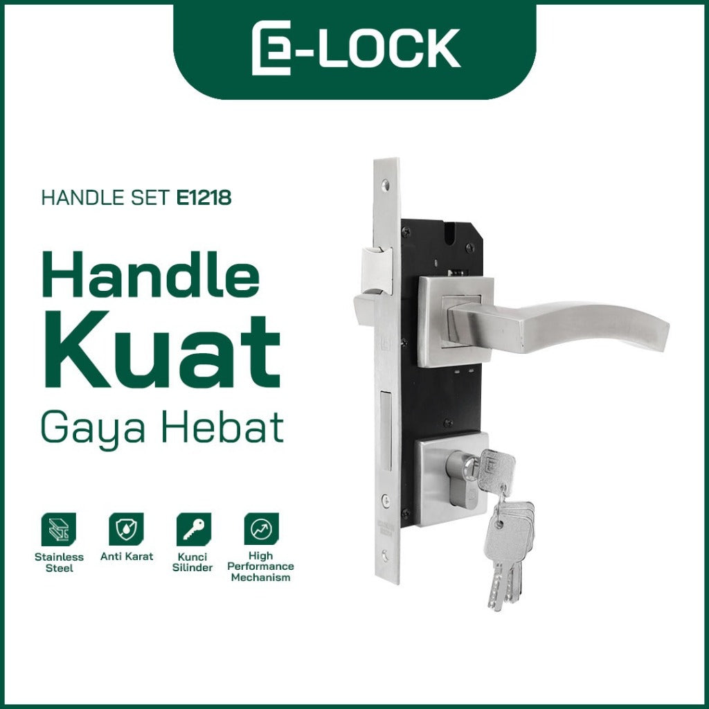 ENCHANTING Door Handle Set Pintu Rumah Material Stainless Steel Anti Karat E-Lock E1218