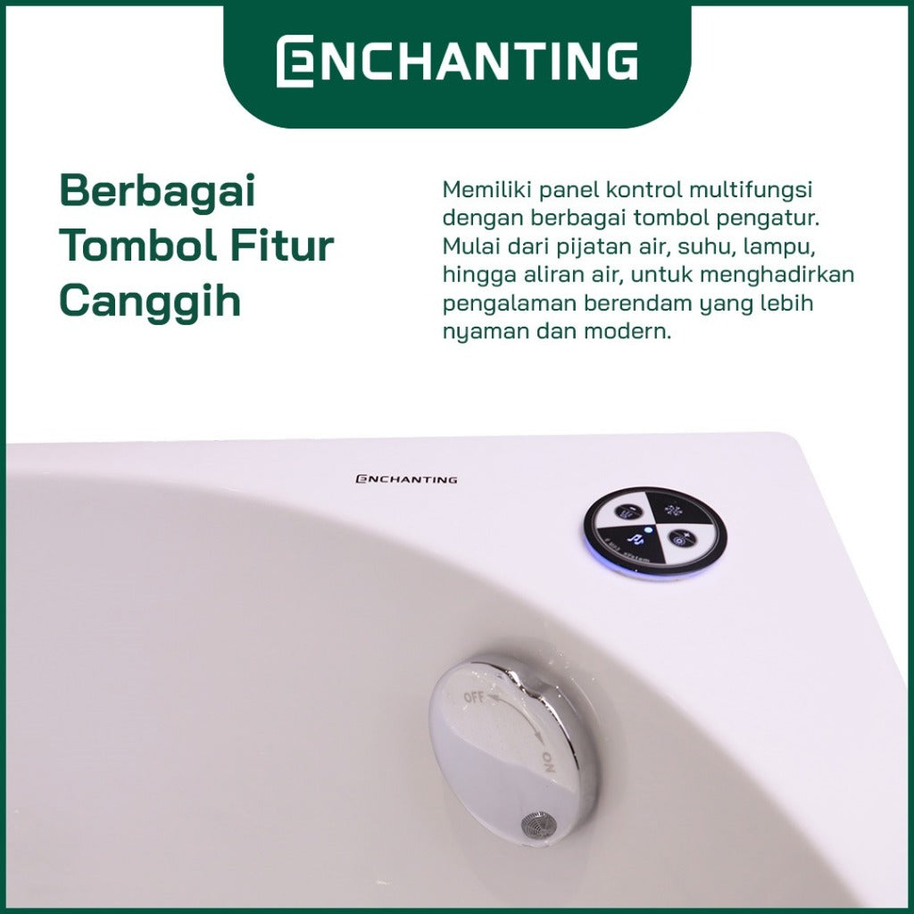 ENCHANTING Bathtub Kamar Mandi Material Acrylic Hot And Cold Luxury Modern Minimalis Elegan E8628