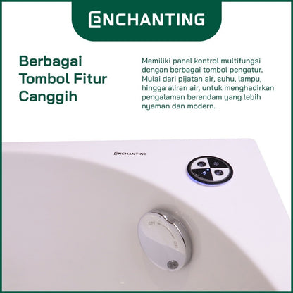 ENCHANTING Bathtub Kamar Mandi Material Acrylic Hot And Cold Luxury Modern Minimalis Elegan E8628