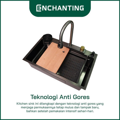 Kitchen Sink Bak Cuci Piring Dapur Stainless Europe Enchanting E1080