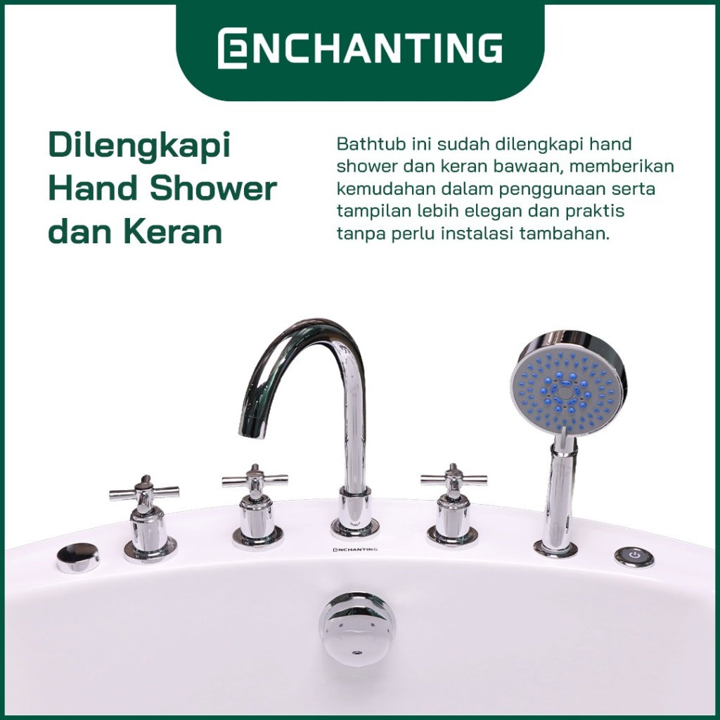 ENCHANTING Smart Bathtub Kamar Mandi Acrylic Material E8627