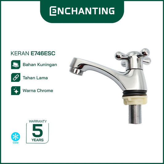 ENCHANTING Keran Air Dingin Kuningan Chrome Tahan Lama E746ESC