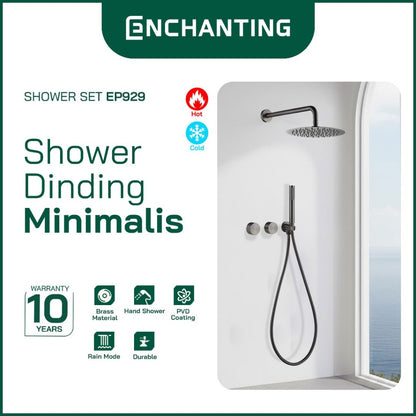 ENCHANTING Shower Set Tanam Dinding Minimalis Kran Air Panas Dingin Kamar Mandi Europe Enchanting EP929