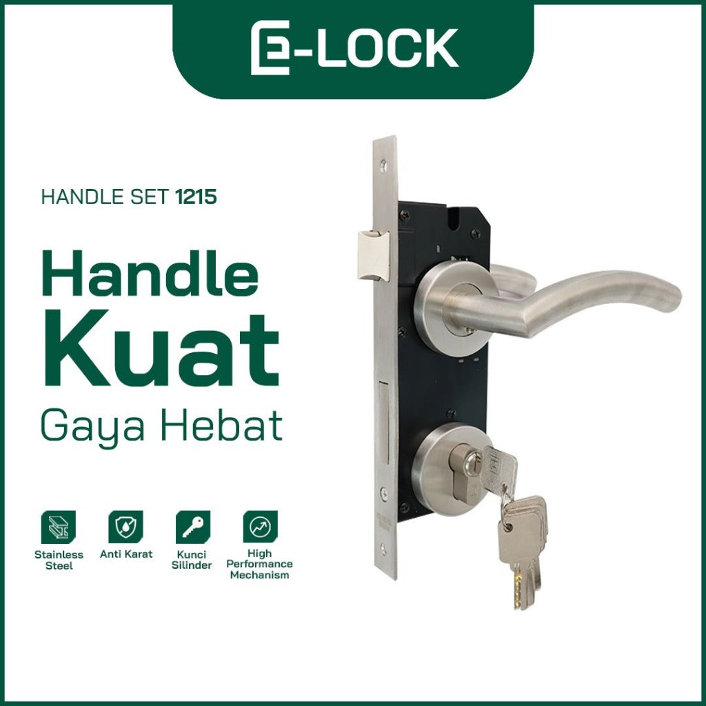 ENCHANTING Door Handle Set Pintu Rumah Material Stainless Steel Anti Karat E-Lock E1215