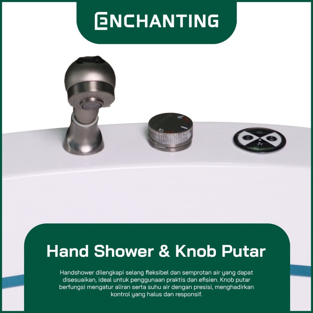 ENCHANTING Bathtub Kamar Mandi Acrylic Material Whirpool LED Lighting E8626