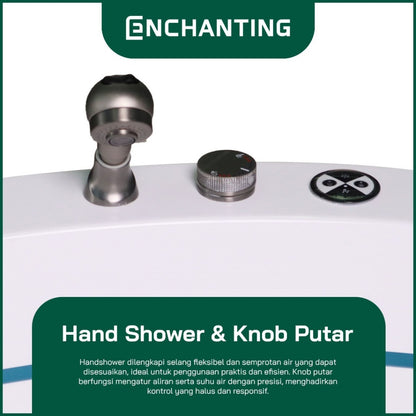 ENCHANTING Bathtub Kamar Mandi Acrylic Material Whirpool LED Lighting E8626