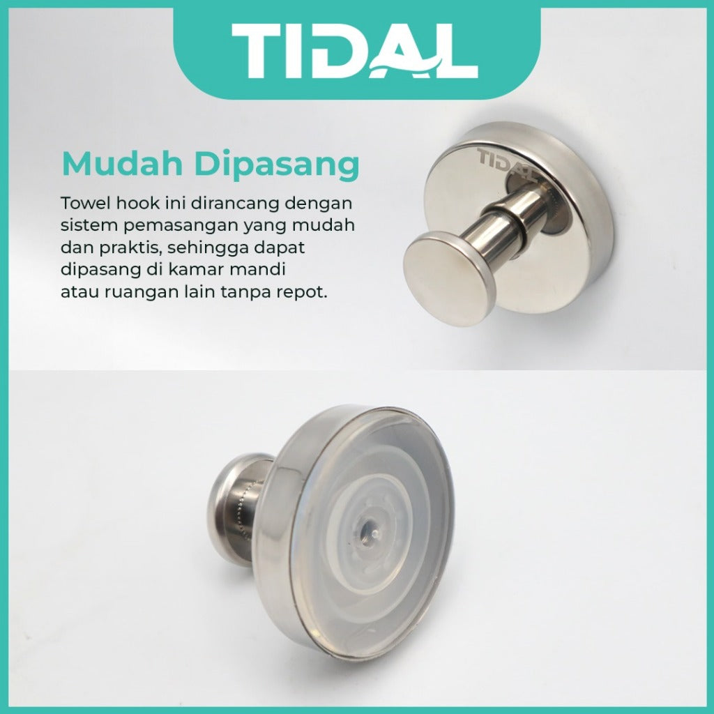 TIDAL Towel Hook Stainless Steel Gantungan Handuk Baju Hanger Kamar Mandi TD162