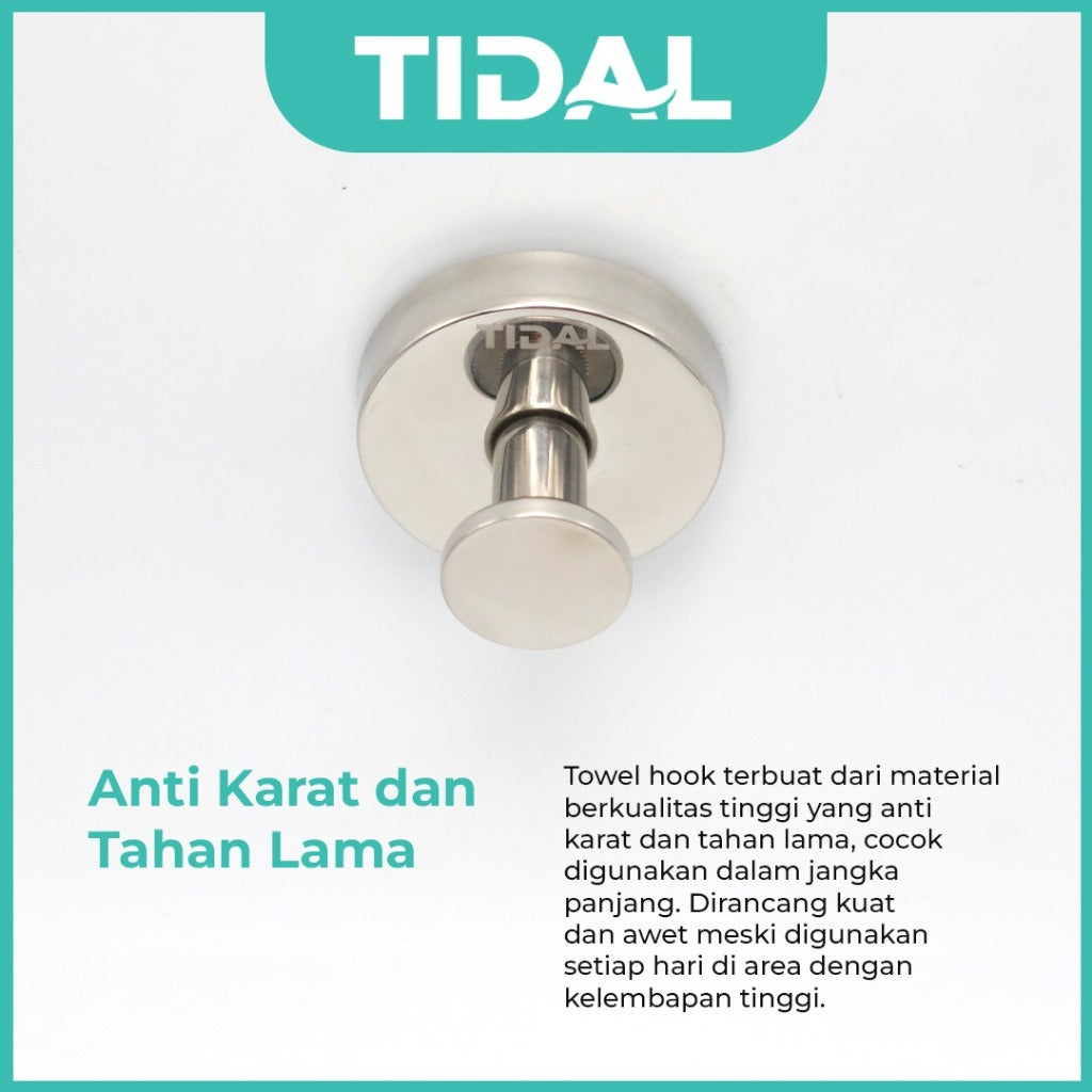 TIDAL Towel Hook Stainless Steel Gantungan Handuk Baju Hanger Kamar Mandi TD162