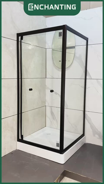 ENCHANTING Shower Box Minimalis Kaca Temper Glass Kamar Mandi E5104 Complete Set with Shower Tray & Afur