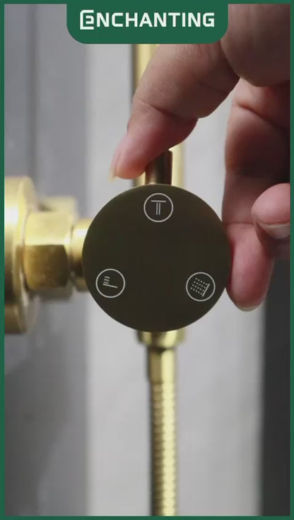 ENCHANTING Shower Tiang Set Kamar Mandi Kran Air Panas Dingin Material Brass Kuningan Brushed Gold RoseGold GunMetal PVD E1790 E1791 E1792 Bergaransi