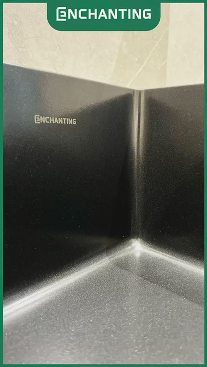 ENCHANTING Kitchen Sink E1089 Bak Cuci Piring Dapur Granite 1 Bowl Topmount Black E1089 Set Keran