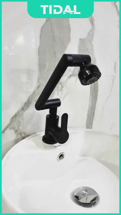 TIDAL Keran Air Wastafel Kamar Mandi 360 Degree Kran Tanam Lipat Panas Dingin All in One TD147