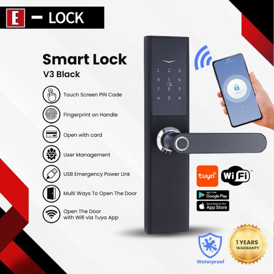 Kunci Pintu Touchscreen Digital Smart Home E-Lock V3 Europe Enchanting