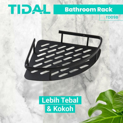 Rak Sabun Sudut Kamar Mandi Hitam TD098 Tidal