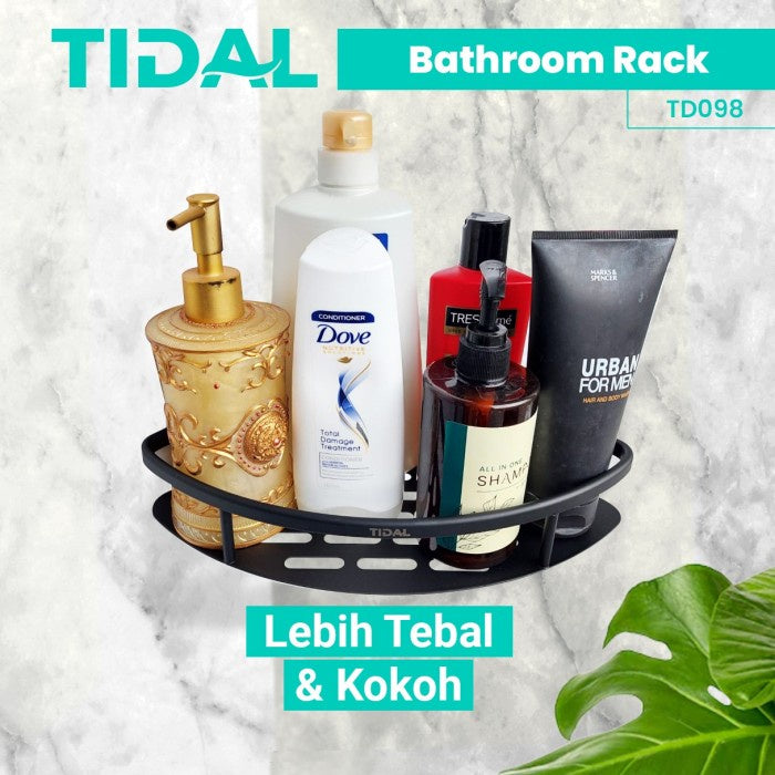 Rak Sabun Sudut Kamar Mandi Hitam TD098 Tidal