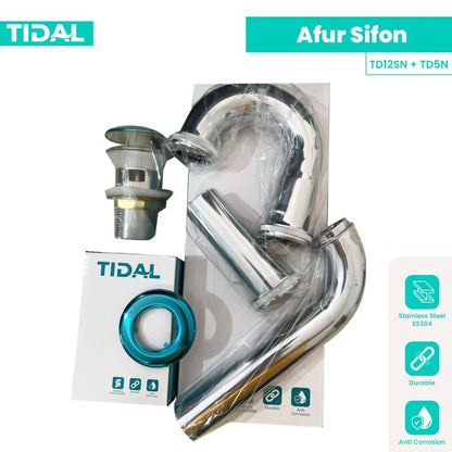 Paket Afur Sifon Wastafel Leher Angsa Set Tidal TD11SN/TD12SN+TD5SN