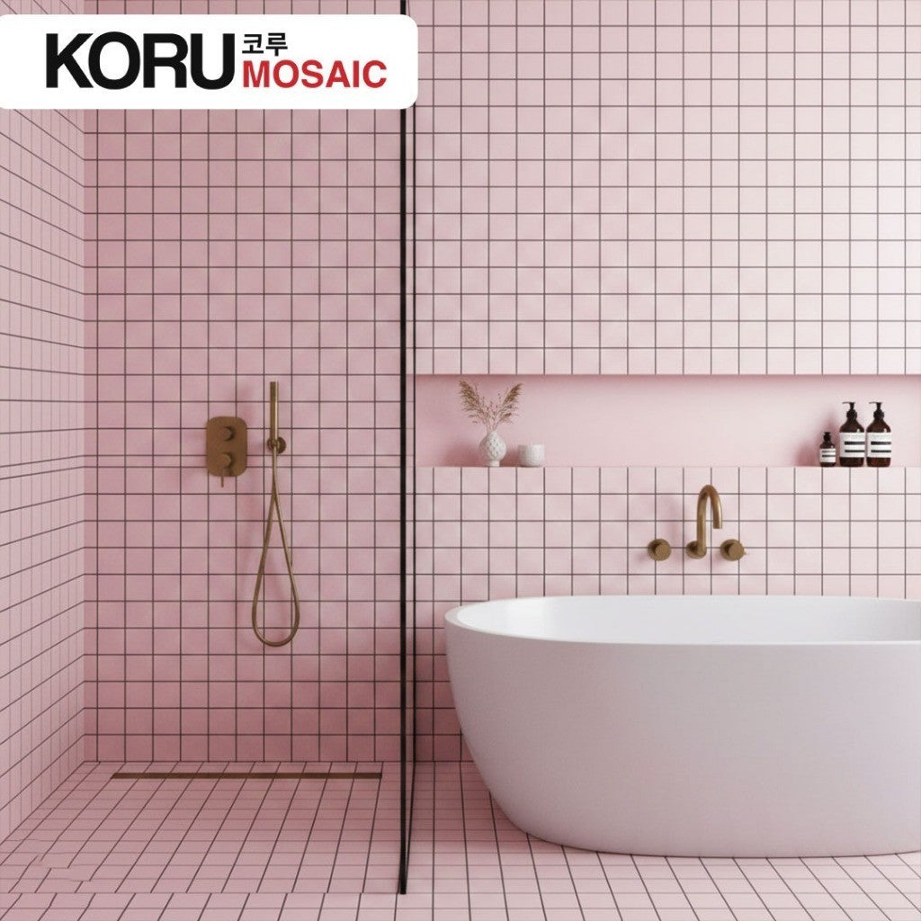 KORU Wallpanel Dinding Mosaic Dekorasi Rumah Modern Grid Series Harga Per Lembar Matt Premium 590mmx180mm Minimalis Harga Per DUS