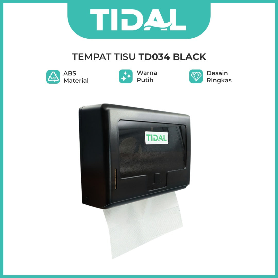 TIDAL Paper Holder Tempat Tissue Kamar Mandi ABS Berkualitas Hitam Putih White Black Tidal Modern TD034