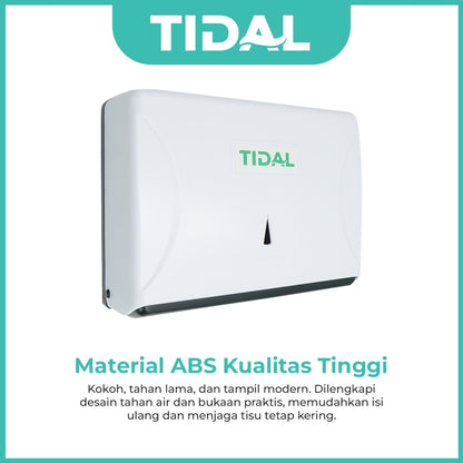 TIDAL Paper Holder Tempat Tissue Kamar Mandi ABS Berkualitas Hitam Putih White Black Tidal Modern TD034