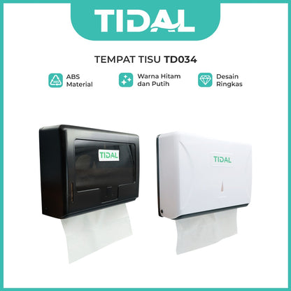 TIDAL Paper Holder Tempat Tissue Kamar Mandi ABS Berkualitas Hitam Putih White Black Tidal Modern TD034